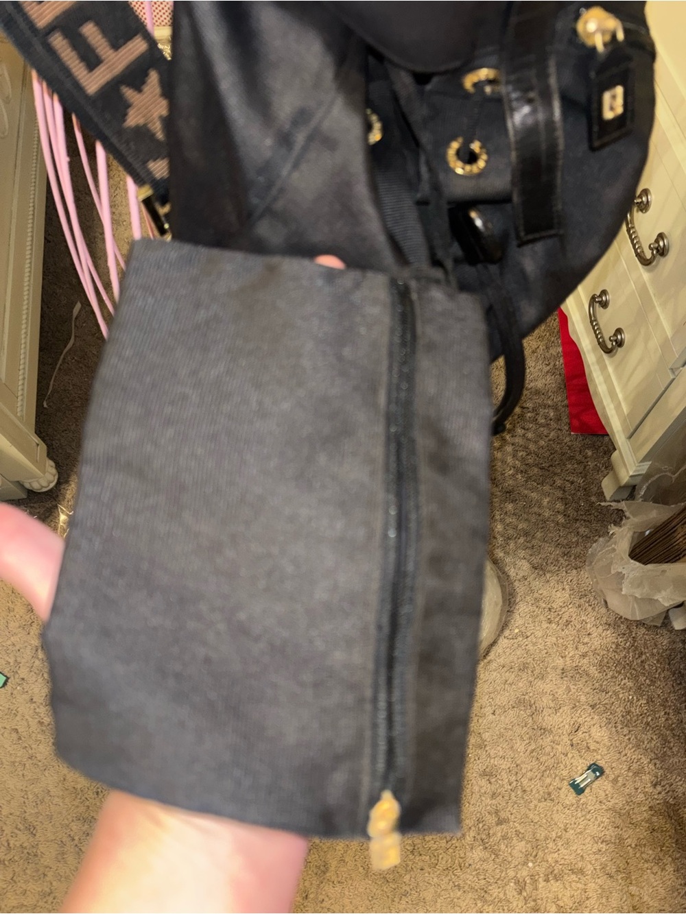 Fendi Black Nylon and Leather Logo-Trim Backpack with Pouch - Picture 8 of 10
